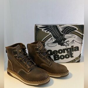 Women’s Georgia Boot Amp LT Wedge Work Boot, Size 7.5M, NWT, Brown